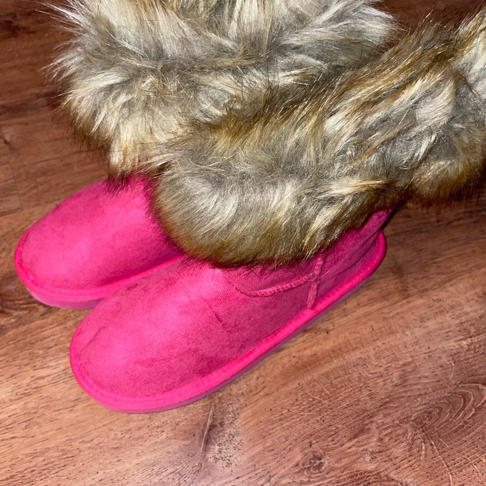 Women Pink Fur-Lined Boots (size 10) - Picture 2 of 3